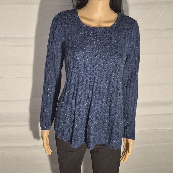 HANNAH Acrylic sweater, Turquoise with white specks in size LG. - Picture 11 of 16